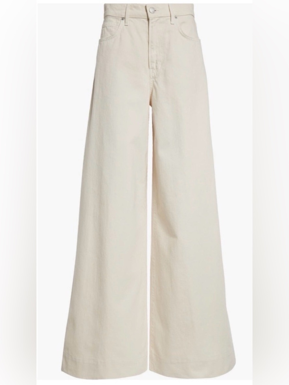 Veronica Beard Haizley Extra Wide Leg Cream Colored Jeans Size 26 - Picture 5 of 10